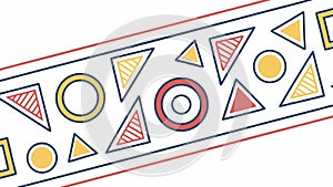 Abstract Geometric Pattern, Diverse Shapes and Colors, vector design Generative AI