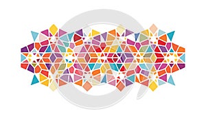 Abstract Geometric Pattern with Dynamic Overlapping Shapes and Colors, vector design Generative AI