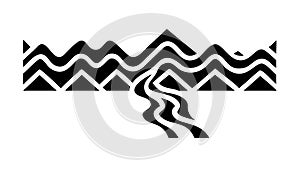 Abstract Geometric River Flow Pattern Element, vector design Generative AI