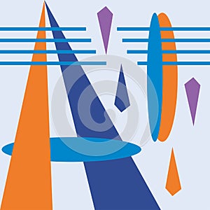 Abstract geometric pattern expressive shape ornaments graphical design