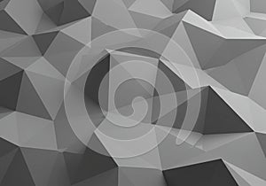 Abstract geometric pattern featuring an array of three-dimensional triangular shapes.