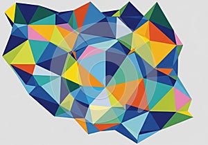 Abstract geometric pattern featuring an assemblage of colorful