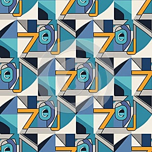 Abstract geometric pattern featuring bold, colorful elements