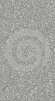 Abstract geometric pattern featuring a complex network of interconnected triangles