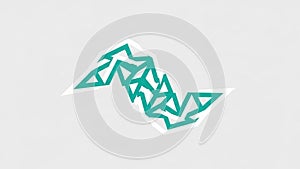 Abstract geometric pattern featuring interconnected teal triangles outlined in