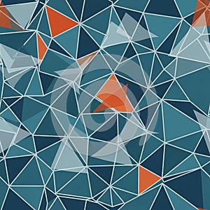 Abstract geometric pattern featuring interconnected triangles in shades