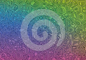 Abstract geometric pattern featuring a labyrinth of interconnected,