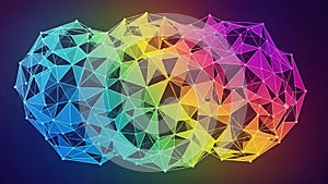 Abstract geometric pattern featuring a mesh of interconnected triangles