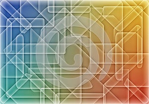 Abstract geometric pattern featuring overlapping transparent rectangles and squares. Gradient