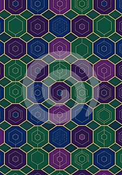 Abstract geometric pattern featuring a repeating design of interconnected octagons