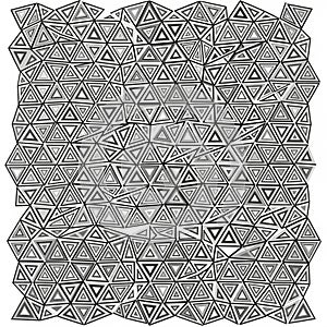 Abstract geometric pattern featuring a repetitive arrangement of triangular shapes.