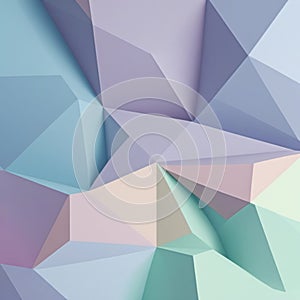 Abstract geometric pattern featuring a series of interconnected polygons in soft pastel colors.