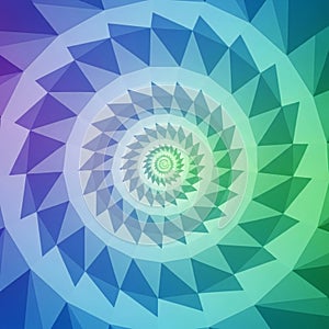 Abstract geometric pattern featuring a spiral of interlocking triangles