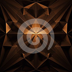 Abstract geometric pattern featuring a symmetrical arrangement of angular, triangular shapes.