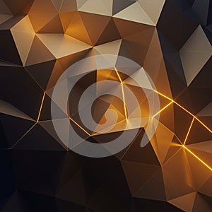 Abstract geometric pattern featuring a three-dimensional, triangular mesh structure.