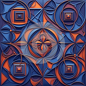 Abstract geometric pattern featuring a vibrant combination of