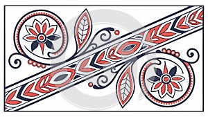 Abstract Geometric Pattern with Floral and Arrow Motifs, vector design Generative AI