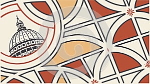 Abstract Geometric Pattern with Floral Elements: Decorative Tile Design, vector design Generative AI