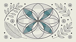 Abstract Geometric Pattern, Flower-like Circular Design, vector design Generative AI