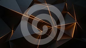 Abstract geometric pattern with golden light