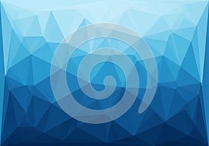 Abstract geometric pattern with a gradient of blue tones. Features
