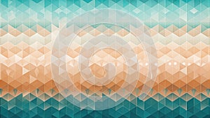 Abstract geometric pattern hues of teal and beige in a triangular mosaic design. Generative AI