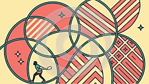 Abstract Geometric Pattern with Human Figure, Interconnection, vector design Generative AI