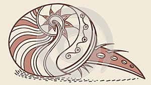 Abstract geometric pattern inspired by the nautilus shell spiral vector design Generative AI