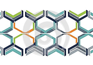 Abstract geometric pattern with interconnected hexagons