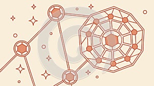 Abstract Geometric Pattern with Interconnected Lines, Representing Network and Connectivity, vector design Generative AI