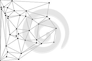 Abstract geometric pattern of interconnected points and lines creating a complex triangular structure on white background