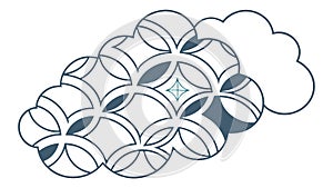 Abstract Geometric Pattern with Interconnected Shapes, vector design Generative AI