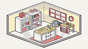 Abstract geometric pattern of interconnected square forms, vector design Generative AI