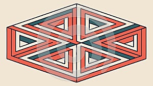 Abstract geometric pattern of interconnected square forms, vector design Generative AI