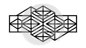 Abstract Geometric Pattern, Interlocking Blocks and Modern Design, vector design Generative AI