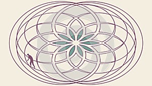 Abstract Geometric Pattern with Interlocking Circles, vector design Generative AI