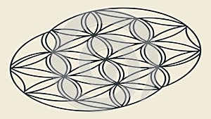 Abstract Geometric Pattern. Interlocking circular design, vector design Generative AI