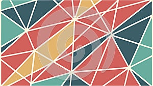 Abstract geometric pattern of interlocking colorful triangles, vector design Generative AI