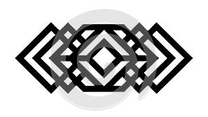 Abstract Geometric Pattern with Interlocking Diamonds and Squares, vector design Generative AI