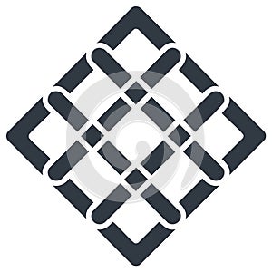 Abstract Geometric Pattern with Interlocking Lines and Rounded Corners