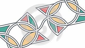 Abstract geometric pattern, interlocking shapes motif, vector design Generative AI