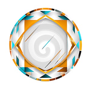 Abstract Geometric Pattern With Intersecting Circular And Angular Shapes.