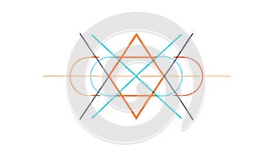 Abstract Geometric Pattern of Intersecting Lines and Minimalist Shapes, vector design Generative AI