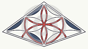 Abstract Geometric Pattern with Intersecting Lines and Shapes, vector design Generative AI