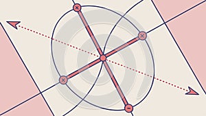 Abstract Geometric Pattern with Intersecting Lines and Shapes, vector design Generative AI