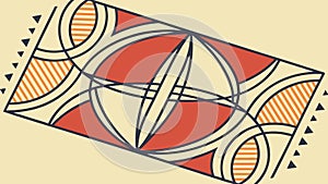 Abstract Geometric Pattern with Intersecting Ovals, Modern Design, vector design Generative AI