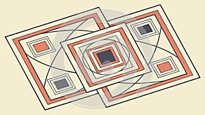 Abstract Geometric Pattern Layers, Modern Decorative Design, vector design Generative AI