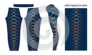 Abstract geometric pattern leggings for sports template vector