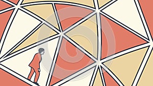 Abstract Geometric Pattern, Modern Intersecting Triangles, vector design Generative AI
