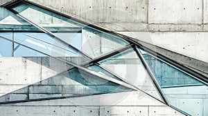 Abstract geometric pattern of modern windows on a concrete building facade